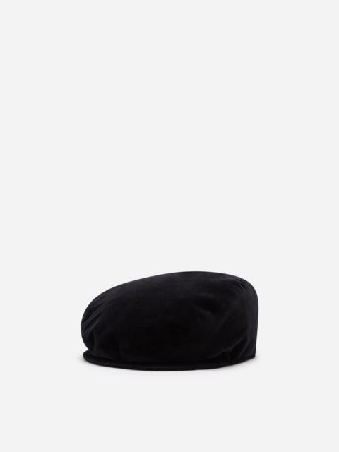 Cotton velvet flat cap
