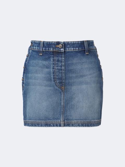 VERSACE Faded denim miniskirt