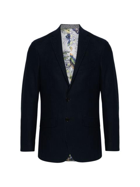 Etro patterned-jacquard single-breasted blazer