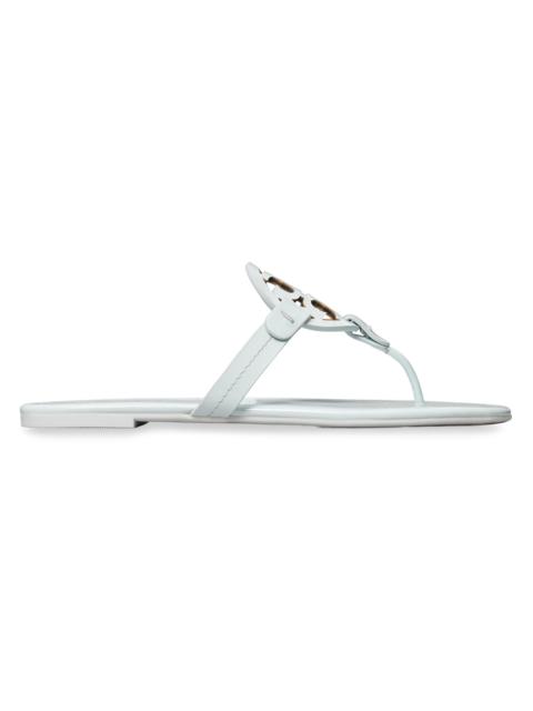 TORY BURCH Women's Miller Leather Thong Sandals - Blue Whisper