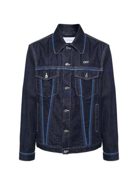 zip-embellished denim jacket