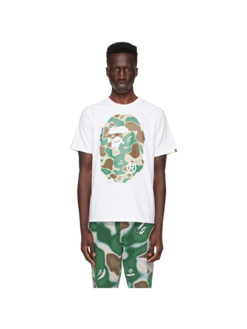 White Liquid Camo Big Ape Head T-shirt