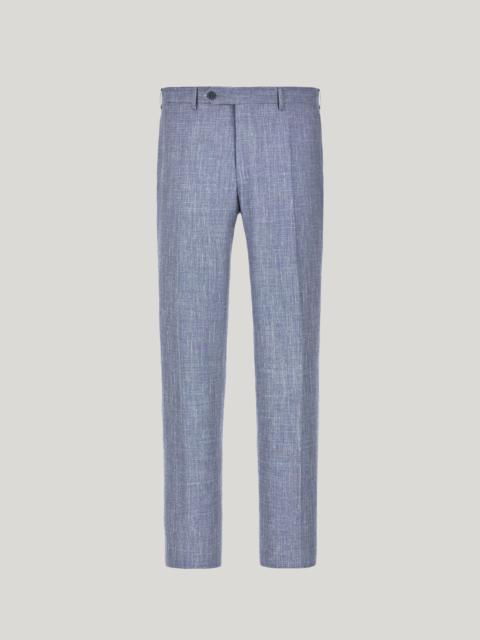 Canali LIGHT BLUE TRAVEL PANTS IN WOOL, SILK AND LINEN