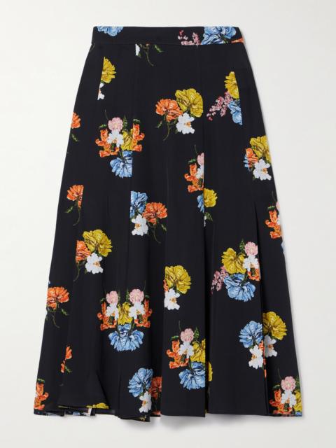 EMILIA WICKSTEAD Kenzie Floral-print Silk Crepe De Chine Skirt