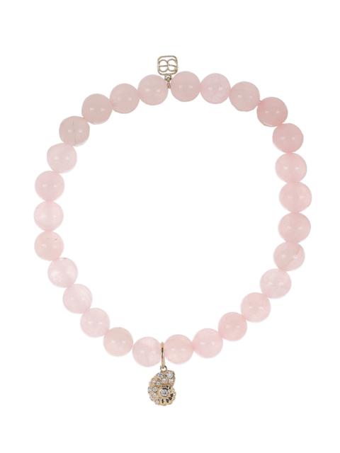 SYDNEY EVAN Rose Quartz Small Nautilus Charm Bracelet