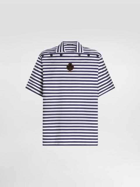 Dolce & Gabbana Striped cotton polo shirt