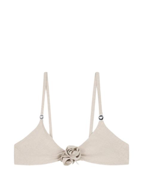 COPERNI flower gathered bikini top