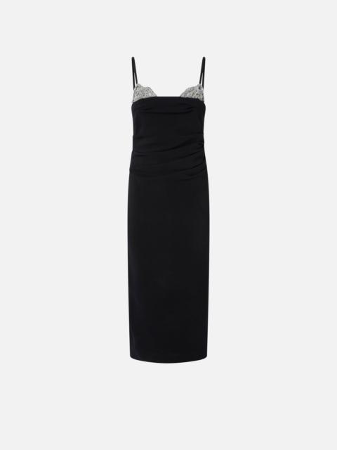 PINKO FITTED MIDI DRESS WITH JEWEL EMBROIDERY