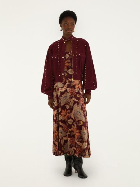 FARM RIO Studded Corduroy Velvet Jacket
