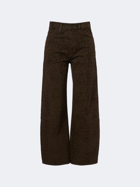FRAME Bow leopard-print barrel-leg jeans