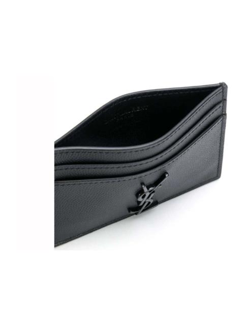SAINT LAURENT Saint Laurent Logo Monogram Card Holder Black