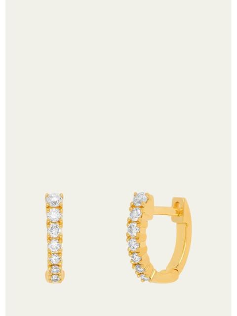 EF Collection 14K Yellow Gold Full-Cut Diamond Arc Mini Huggie Earrings
