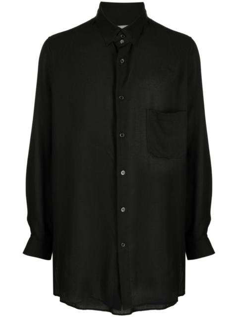 Yohji Yamamoto pointed-collar button-up shirt