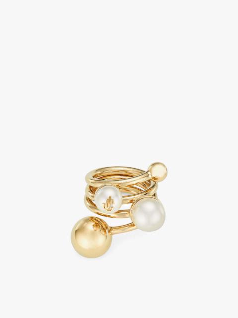 JIMMY CHOO JC Multi Pearl Ring
Gold-Finish Metal Ring with Pearls