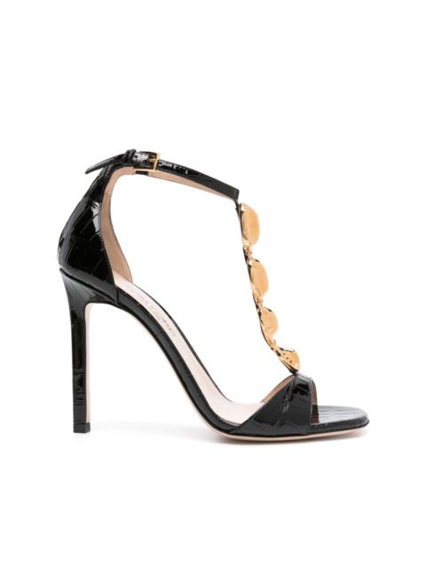 TOM FORD Chain T-Strap crocodile-embossed sandals