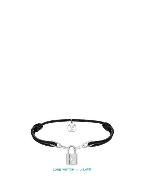 Louis Vuitton® SiLVer Lockit X Doudou Louis Bracelet, Recycled SiLVer And  Organic Cotton Cord