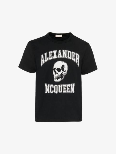 Alexander McQueen Men's Varsity T-shirt in Black/white
