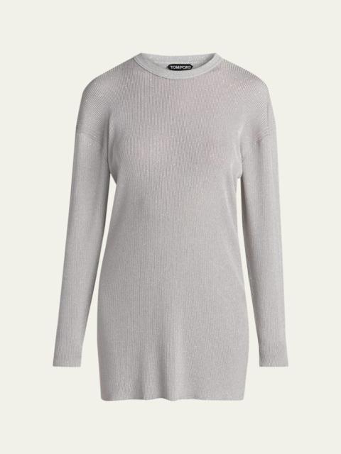 TOM FORD Paillette Rib Knit Tunic Top