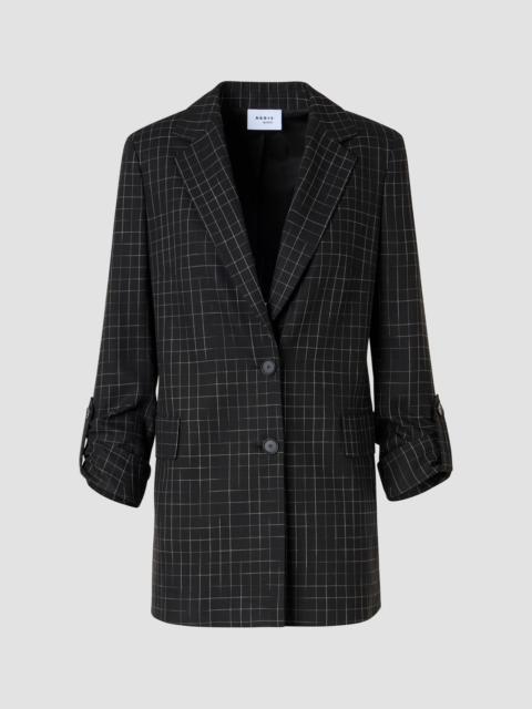 AKRIS Women's Broken Check Twill Boyfriend Jacket - Black Cream