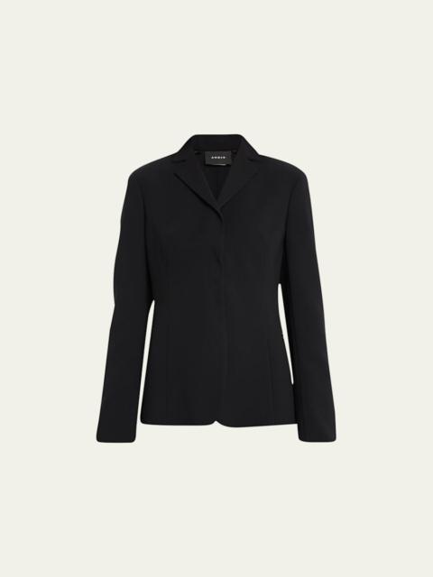 AKRIS Leather-Collar Wool Jacket