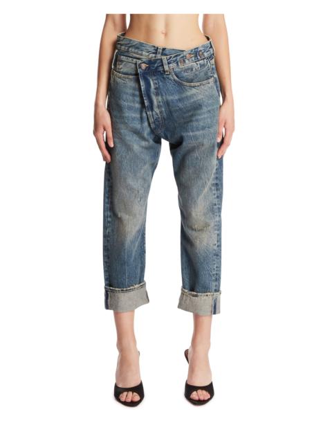 R13 Blue High-Rise Crossover Jeans