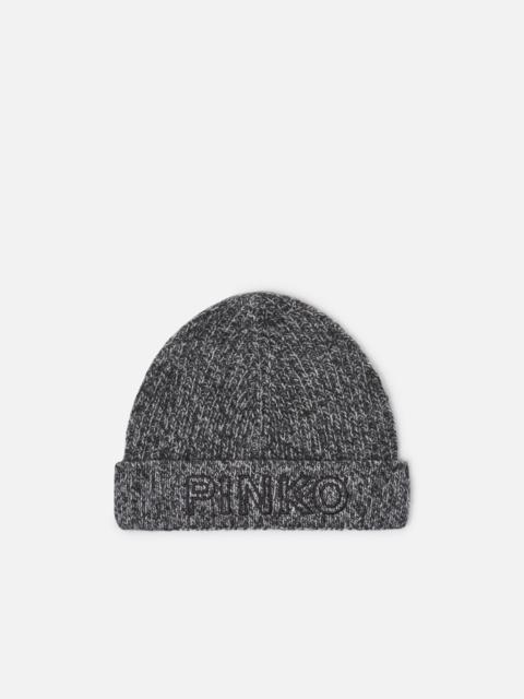 PINKO BEANIE WITH LOGO EMBROIDERY