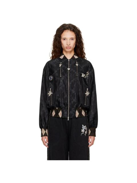 Chopova Lowena Black Crescent Bomber Jacket