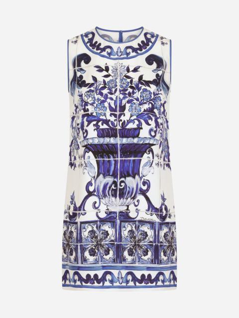 Dolce & Gabbana Majolica-print charmeuse top