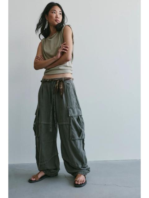 FREE PEOPLE We The Free Reef Curved Linen Cargo Pants
