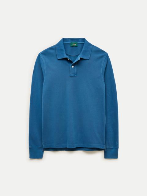 J.CREW Long-sleeve washed piqué polo shirt