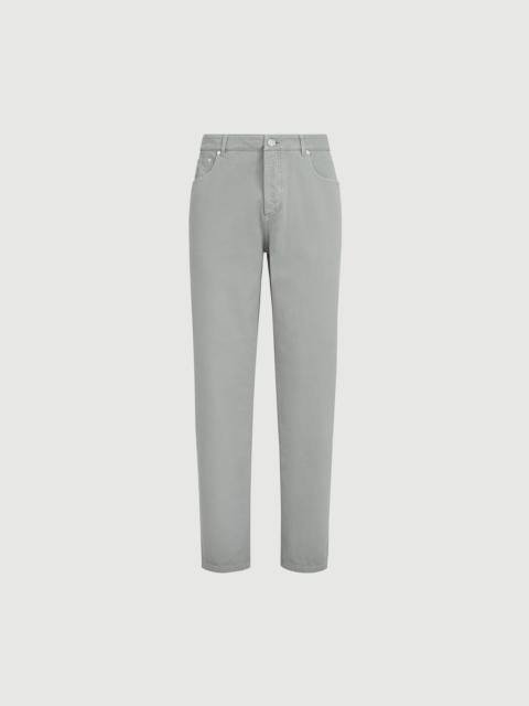 Brunello Cucinelli Garment-dyed five-pocket trousers in twisted cotton gabardine