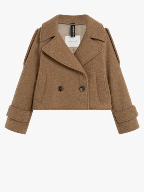 Mackintosh KIRSTEE BEIGE WOOL CROPPED PEA COAT