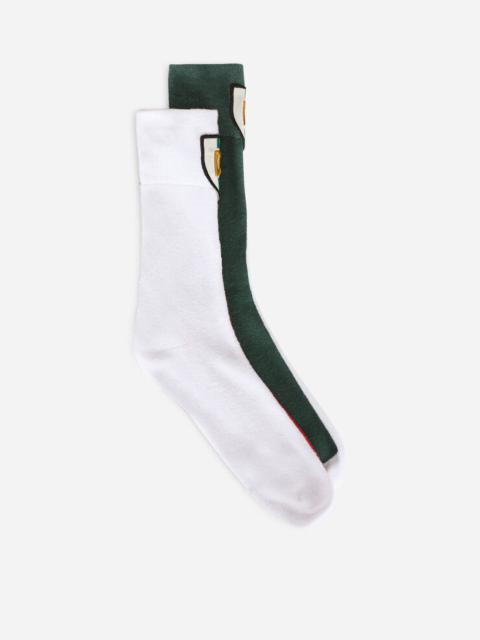 Dolce & Gabbana Cotton jacquard socks with DG patch