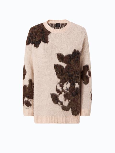 PINKO WOOL- AND ALPACA-BLEND SWEATER WITH FLORAL MOTIF