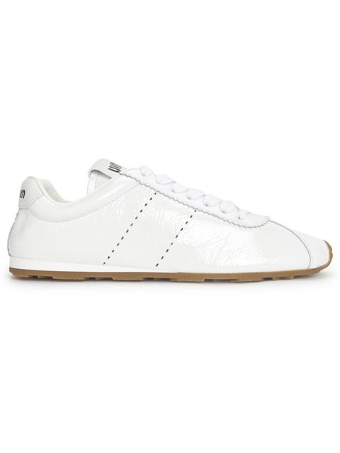 Miu Miu Miu Miu Shiny Leather Plume Sneakers White Gum (Women's)