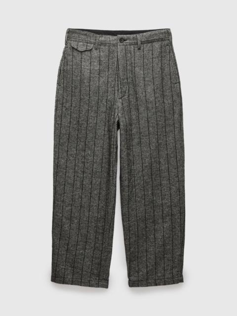 Engineered Garments Officer Pants in Dark Grey Wool Striped HB