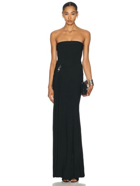 GRACE LING Relic Charms Strapless Maxi Dress
