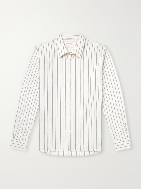 ORLEBAR BROWN Justin Striped Cotton-Seersucker Shirt