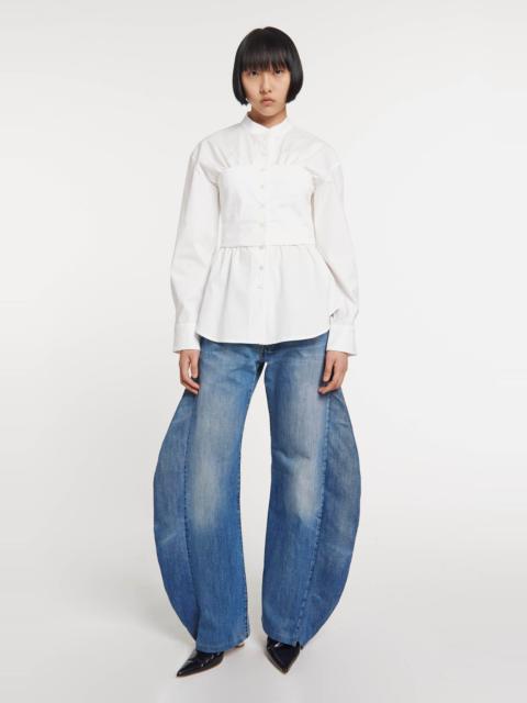 A.W.A.K.E. MODE CORSET COLARLESS SHIRT WHITE