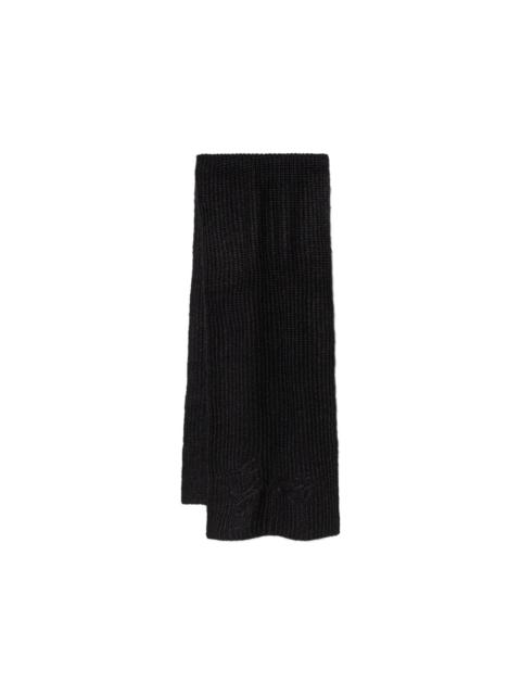 GUESS USA ribbed-knit logo-embroidered scarf
