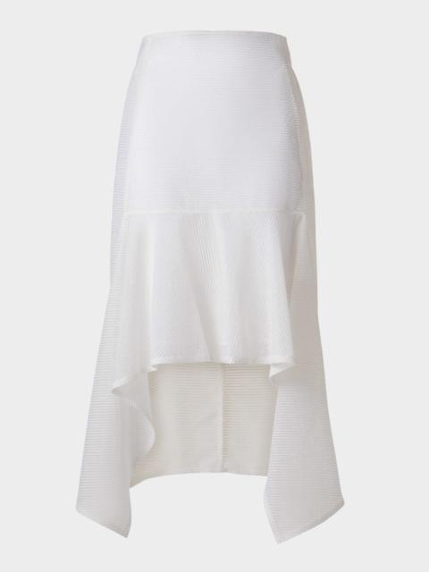 AKRIS Boucle Striped Silk Organza High-Low Skirt