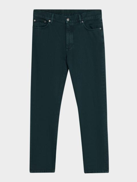 ZEGNA Men's Marble-Effect Cotton Slim Five-Pocket Pants
