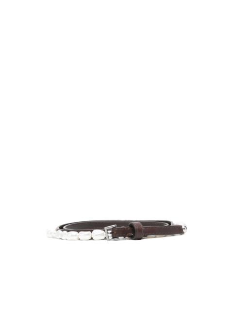 DOROTHEE SCHUMACHER pearl-embellished leather belt