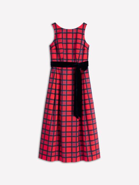 BODEN Scoop Back Check Dress-Red, Navy and Purple Check