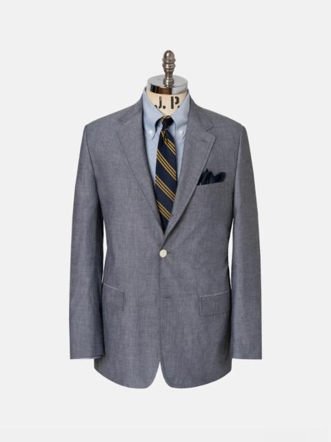 J. PRESS MADE-IN-CANADA SOLID NAVY COTTON CHAMBRAY SPORT COAT