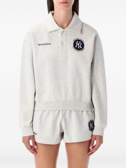 Sporty & Rich yankees-logo fleece polo top