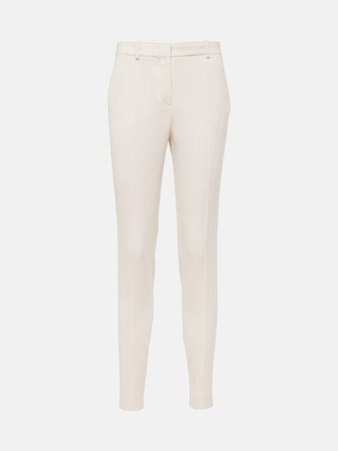 VERSACE High-rise wool slim pants