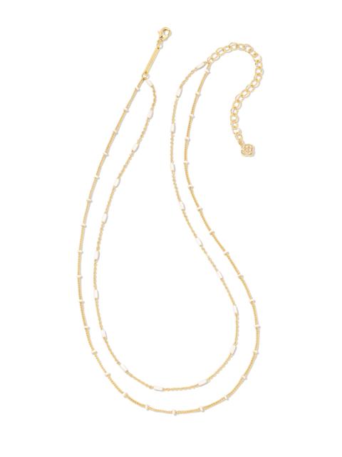 KENDRA SCOTT Dottie Gold Multi Strand Necklace in White