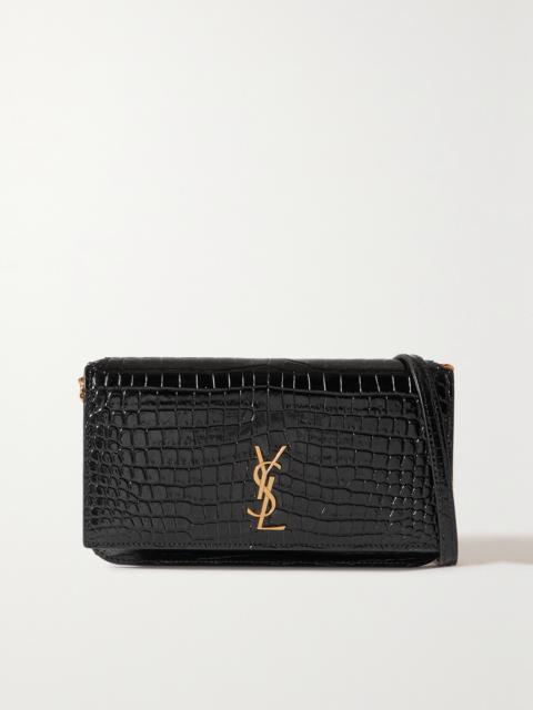 SAINT LAURENT Cassandre Strap Leather Phone Case