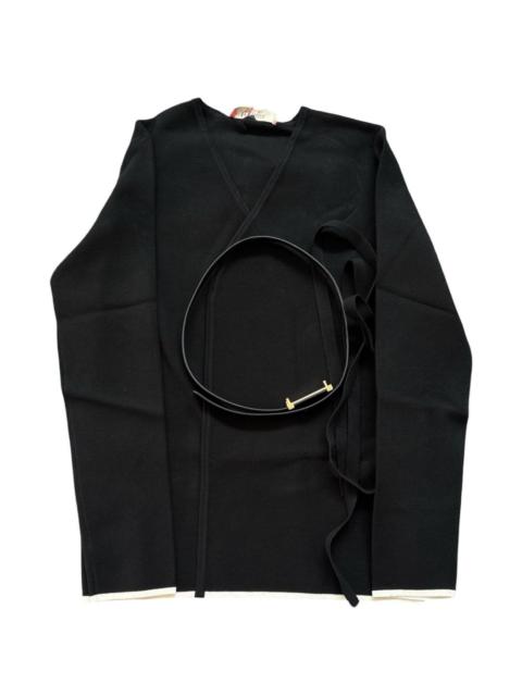Max Mara Dente belted wrap-design cardigan